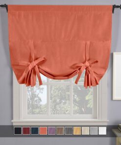Rod Pocket Tie Up Shade for Small Window (42 W X 63 L) Soho Blackout Curtain
