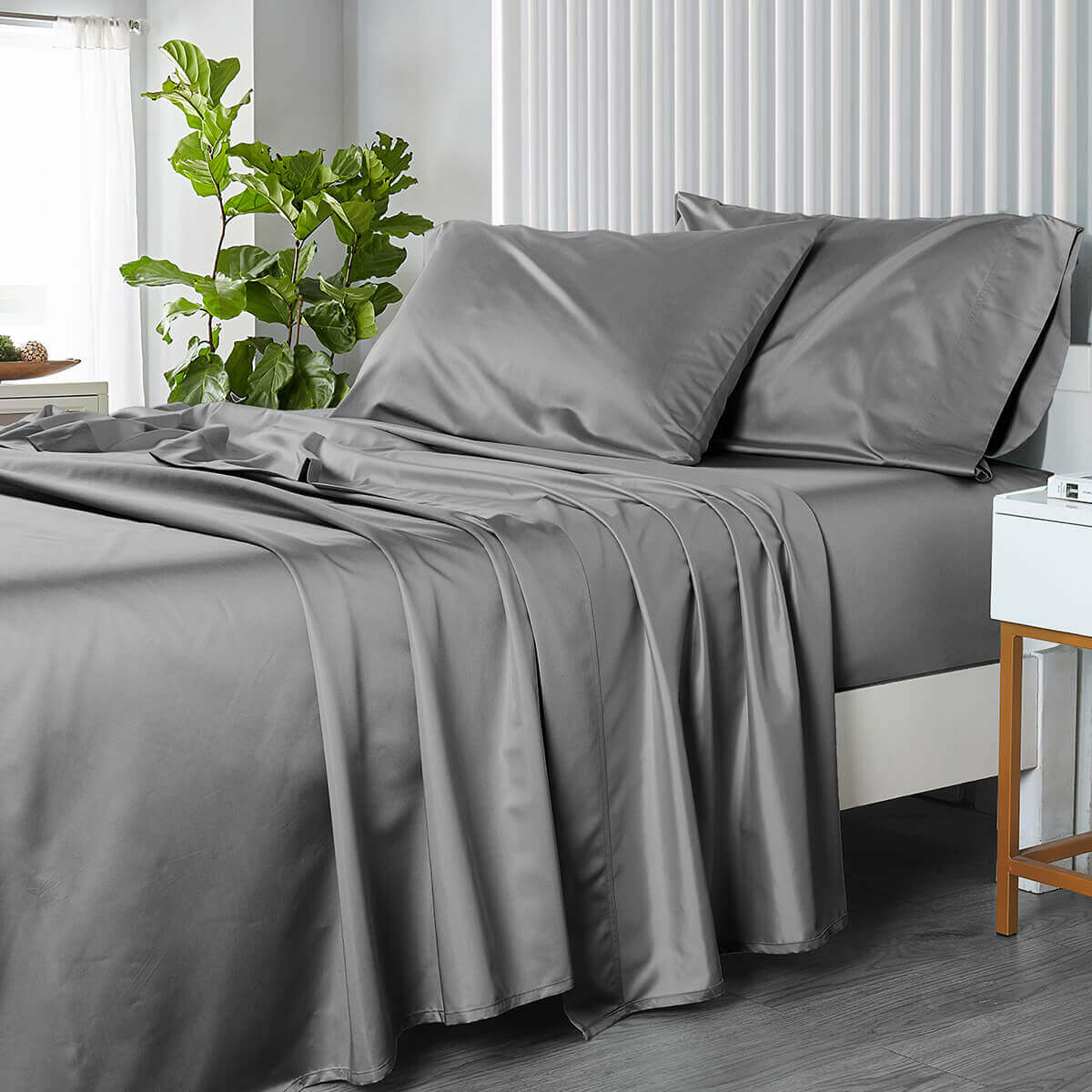 USA 608 Cotton Sheet Set - Extra Deep Pockets (22-inches) & Oversize Flat Sheet - Image 6