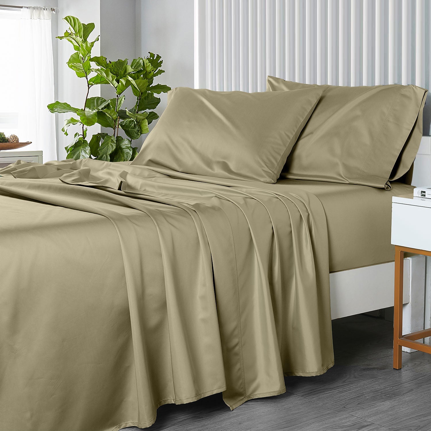 USA 608 Cotton Sheet Set - Extra Deep Pockets (22-inches) & Oversize Flat Sheet - Image 17