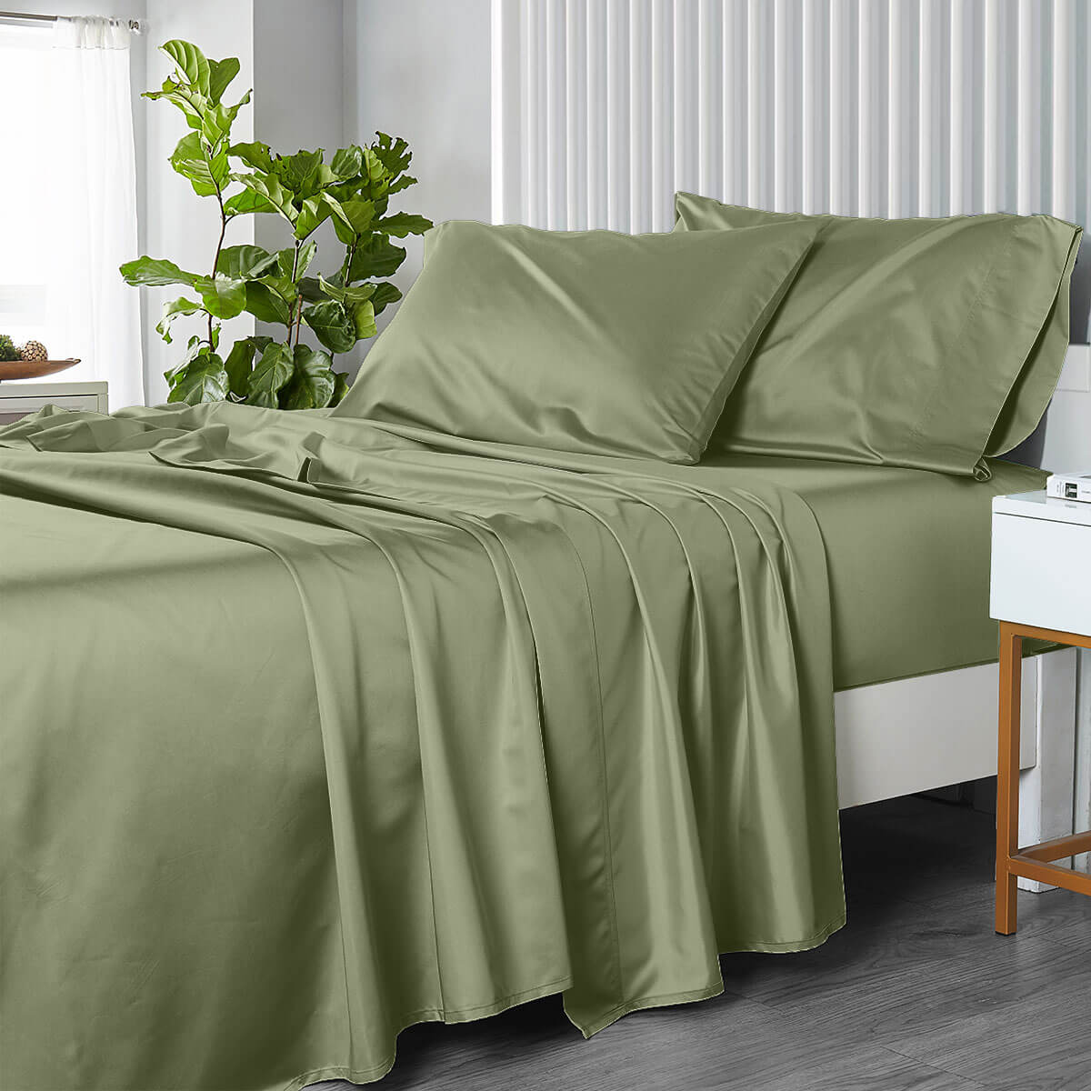 USA 608 Cotton Sheet Set - Extra Deep Pockets (22-inches) & Oversize Flat Sheet - Image 8
