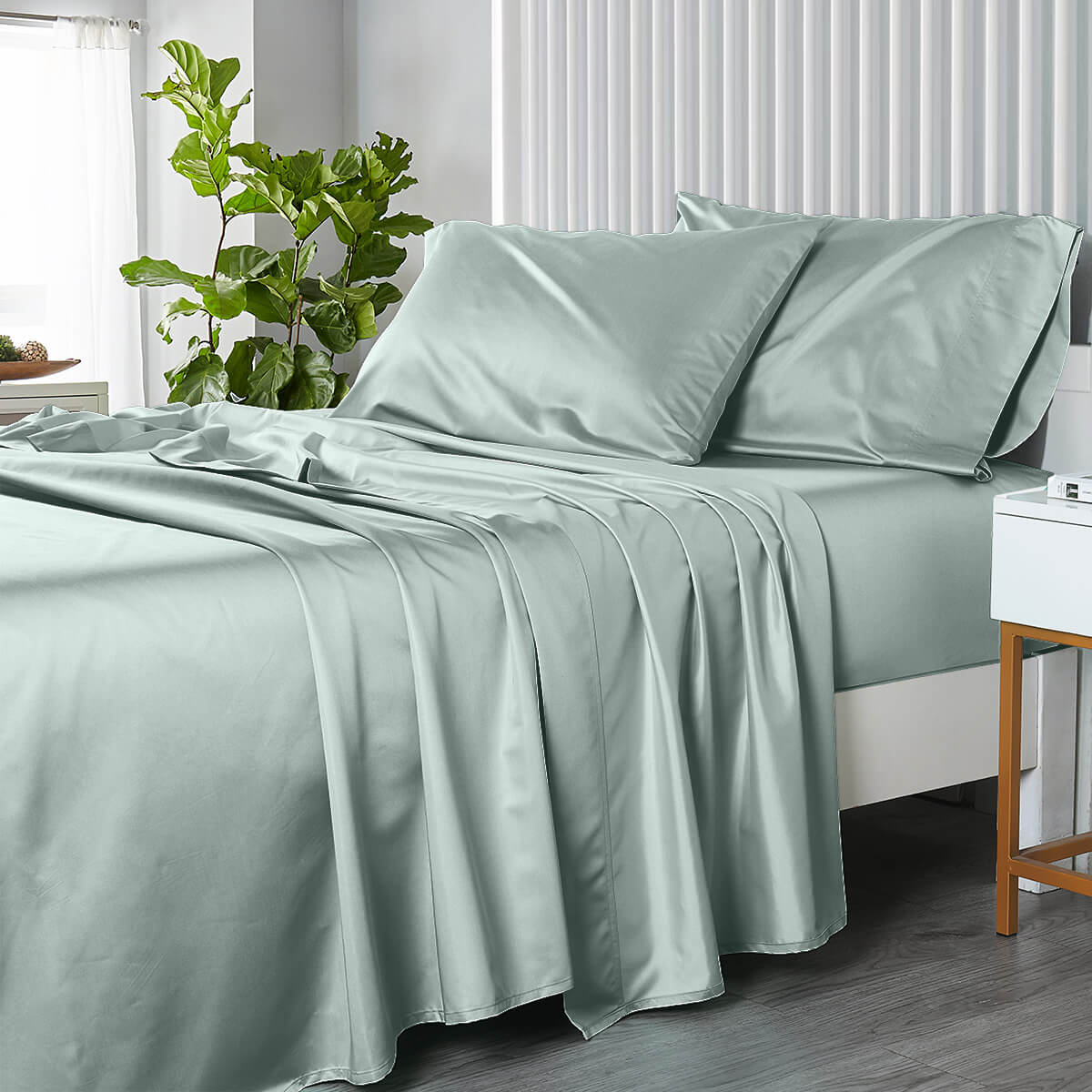 USA 608 Cotton Sheet Set - Extra Deep Pockets (22-inches) & Oversize Flat Sheet - Image 9