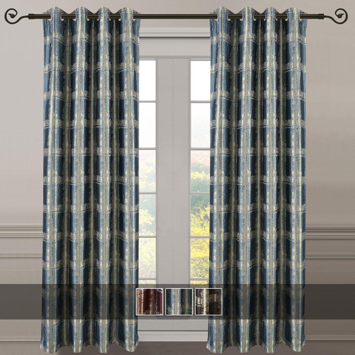 Studio Window Curtain Panels Abstract Jacquard Pair ( Set of 2)