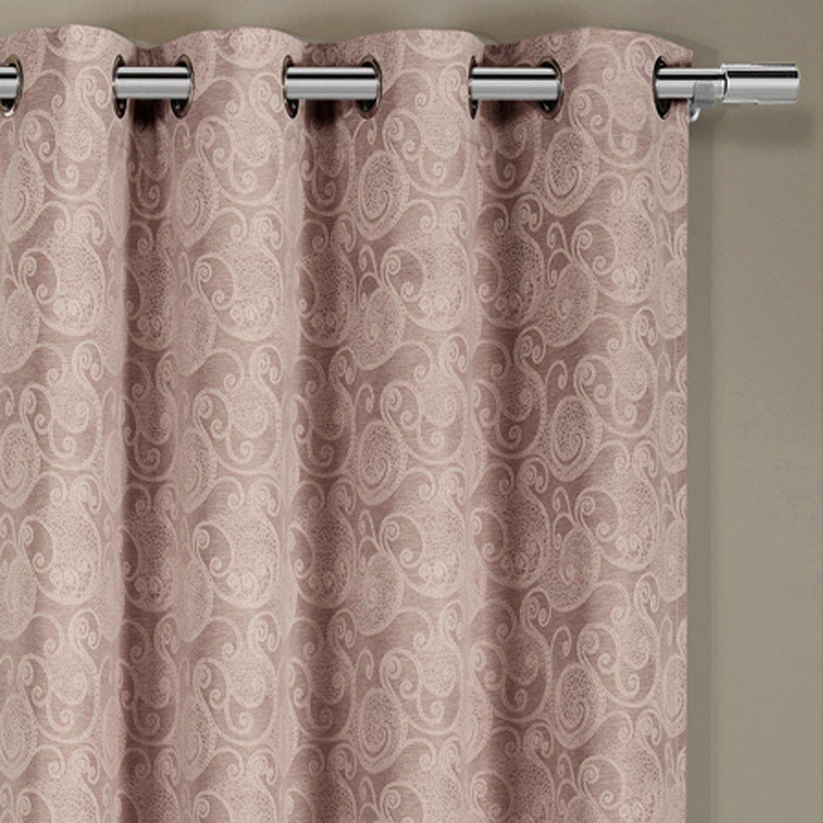 Tabitha Flower Curtains Jacquard Grommet Top Panels (Single) - Image 10