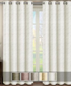 Tabitha Flower Curtains Jacquard Grommet Top Panels (Single)