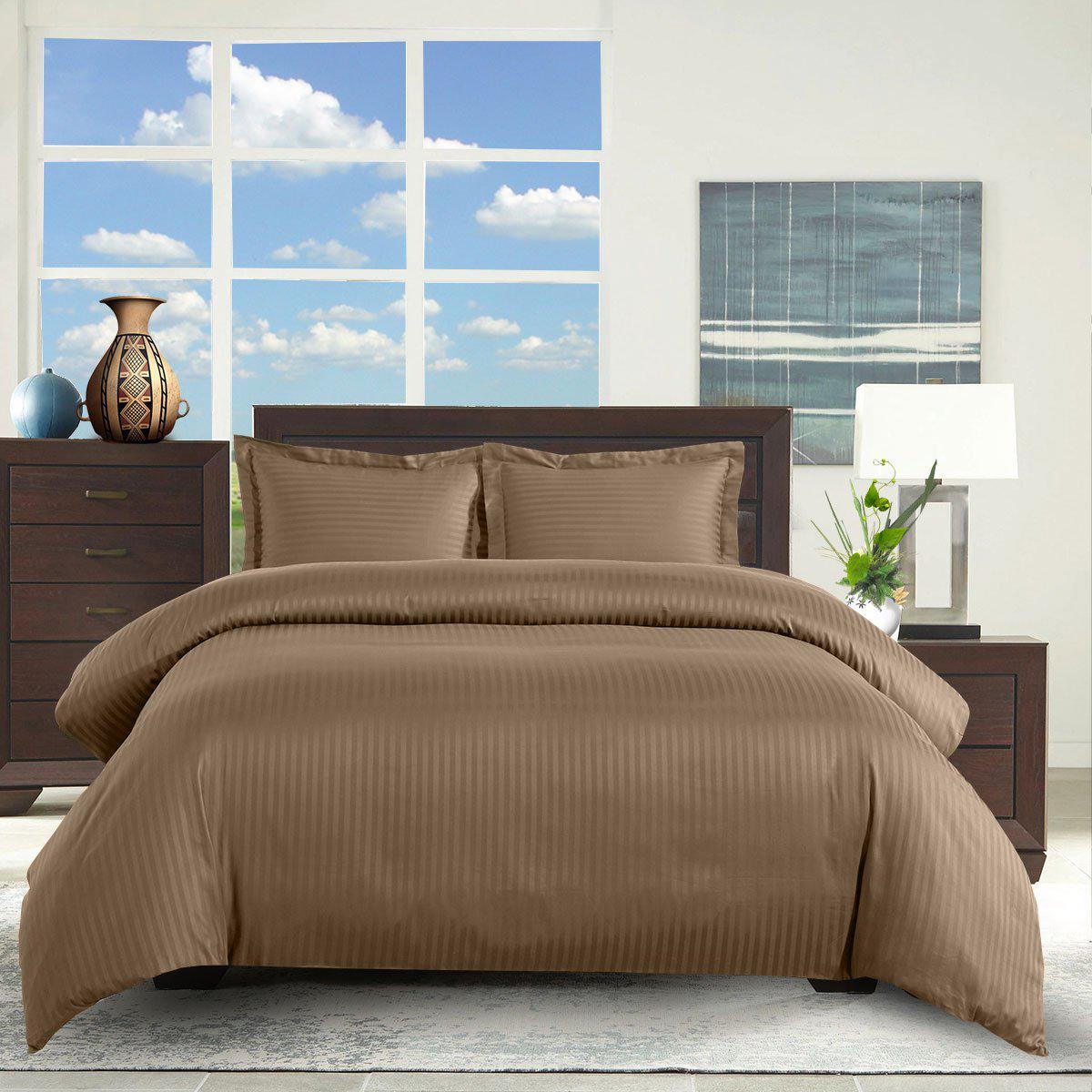 100% Cotton Duvet Cover Set Damask Stripe - Image 28