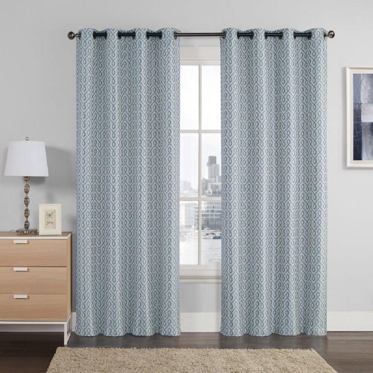 Empress Embroidered 110Wx90L Curtains With Grommet Top Jacquard Drapes (Set of 2) - Image 4
