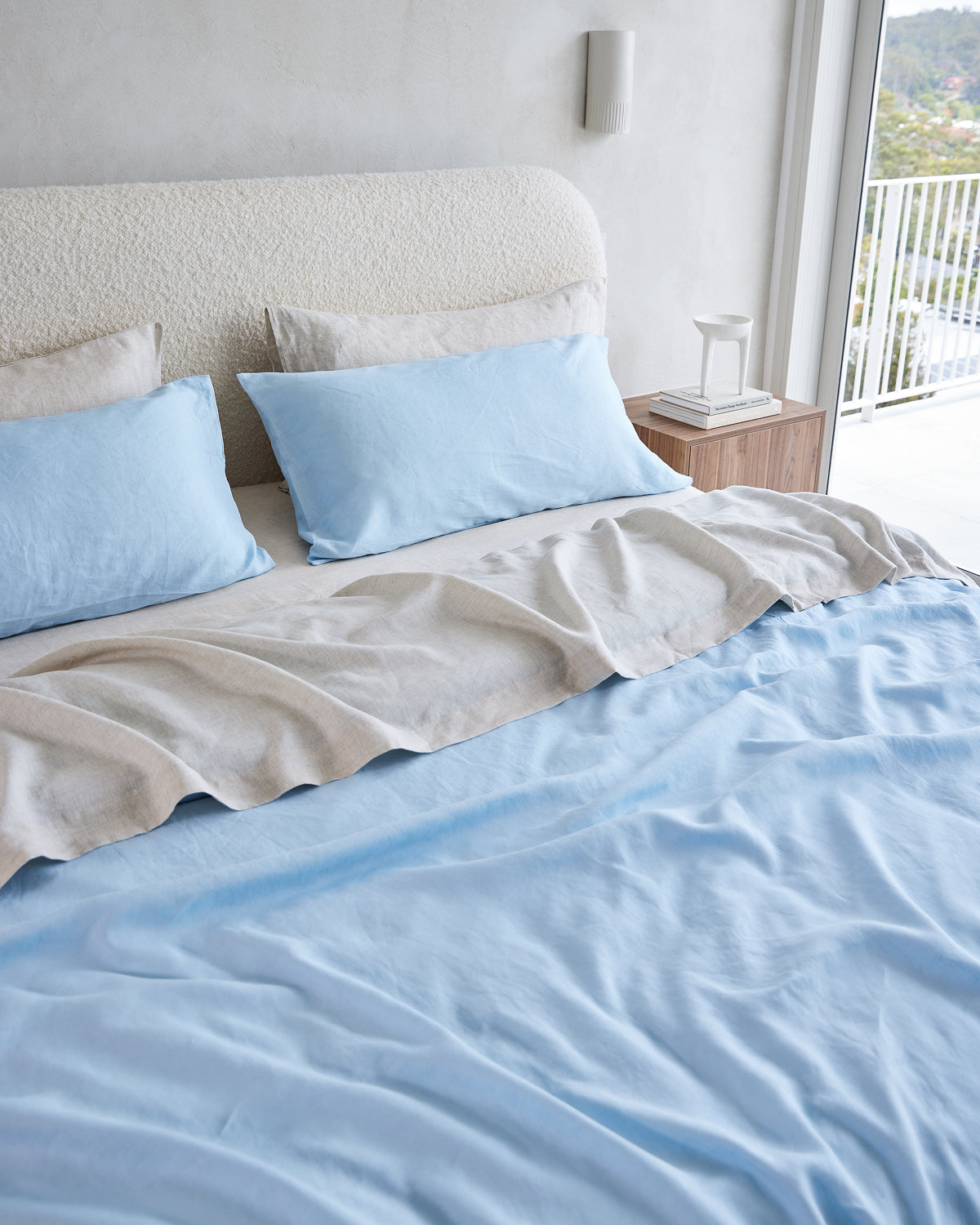 Oatmeal 100% French Flax Linen Fitted Sheet Set - Image 7