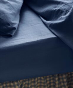 Blueberry Linen Blend Fitted Sheet