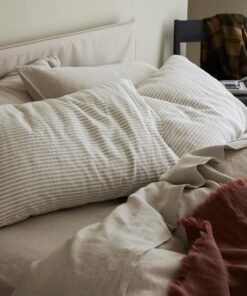 Oatmeal Stripe Linen Blend Pillowcase (Pair)