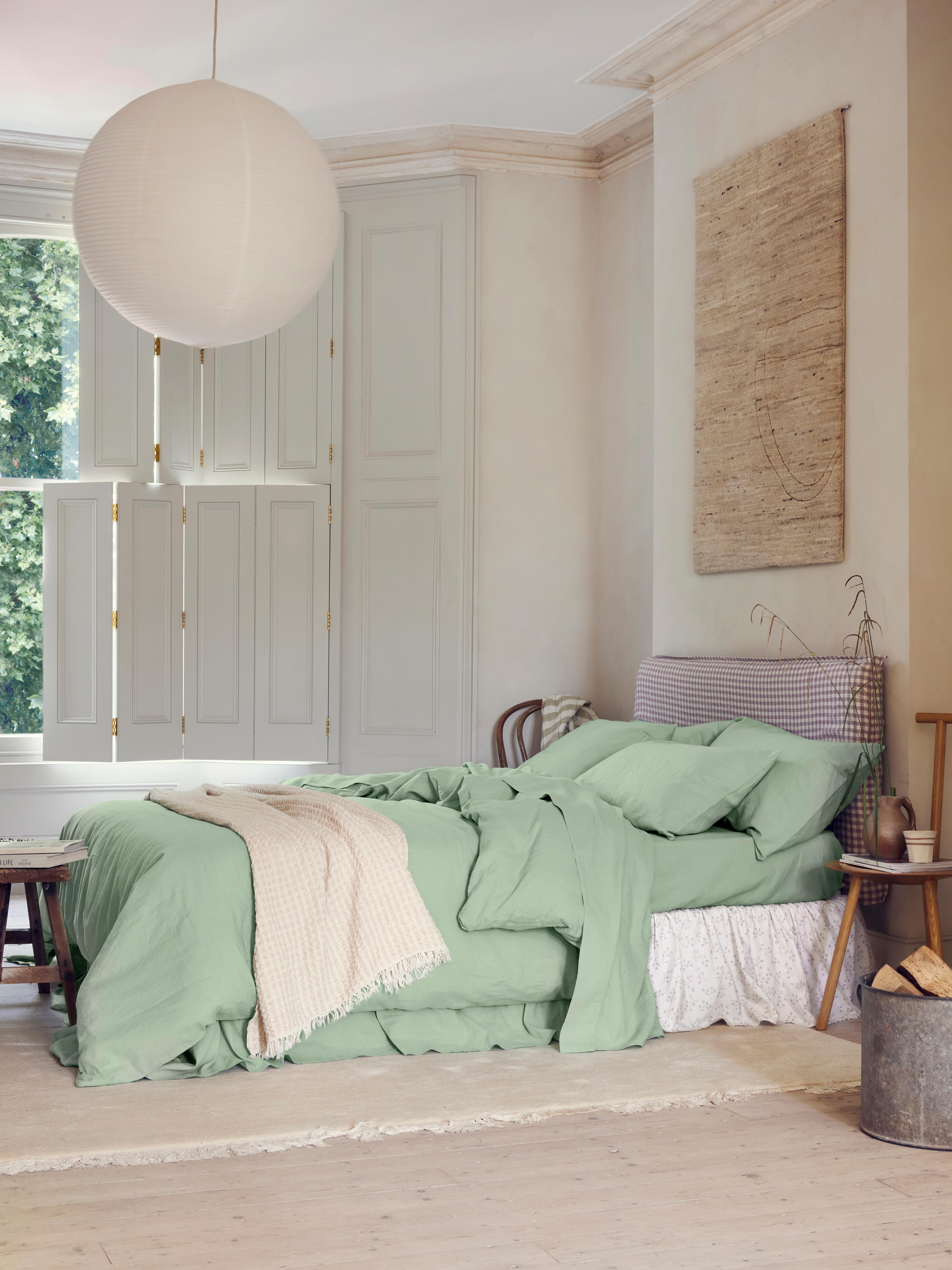 Sage Green 100% Linen Duvet Cover - Image 2