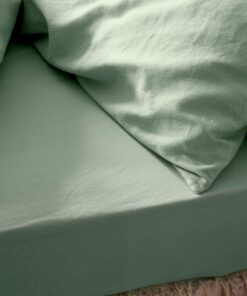 Sage Green Linen Blend Fitted Sheet