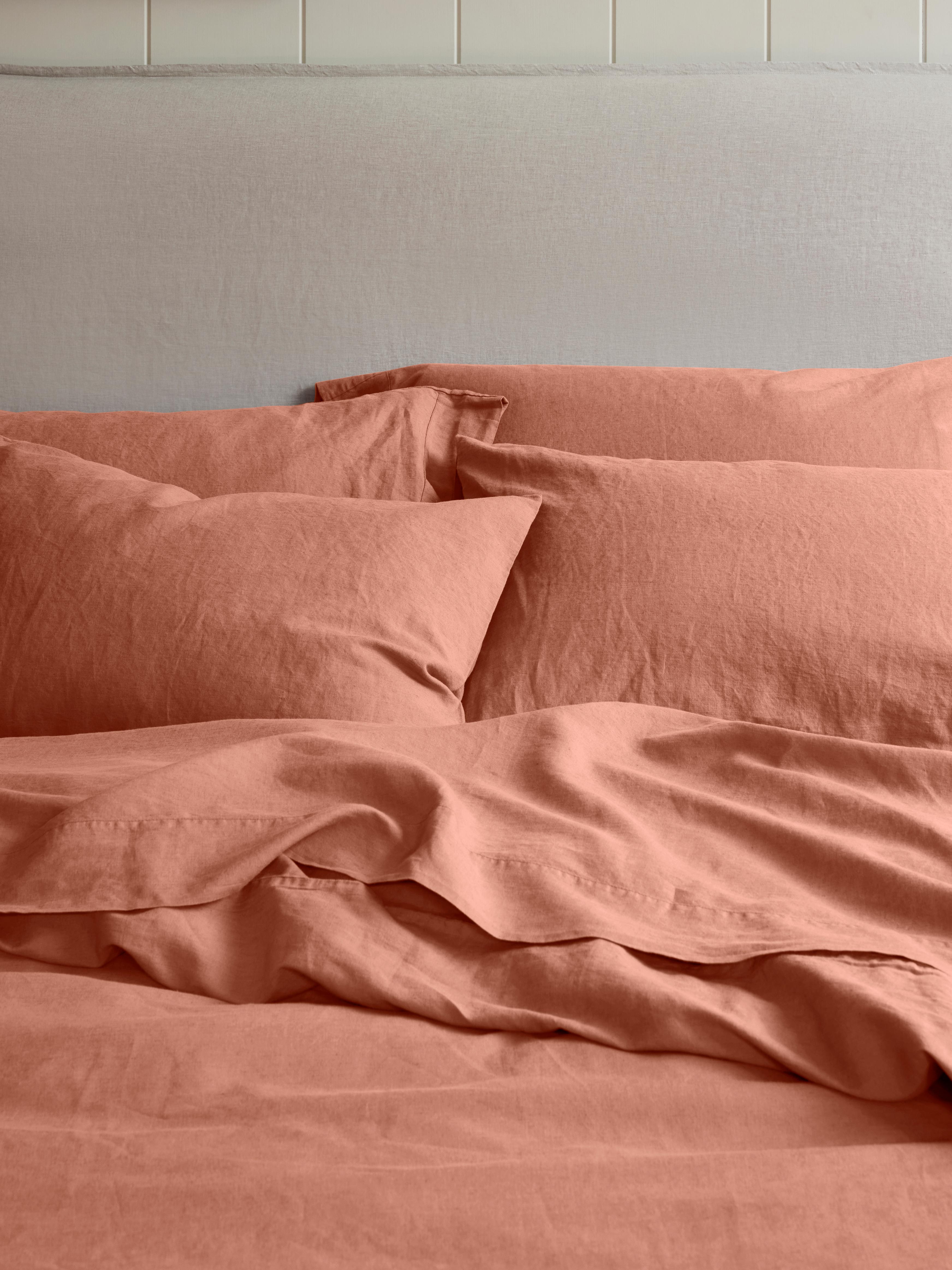 Warm Clay Linen Blend Pillowcase (Pair)