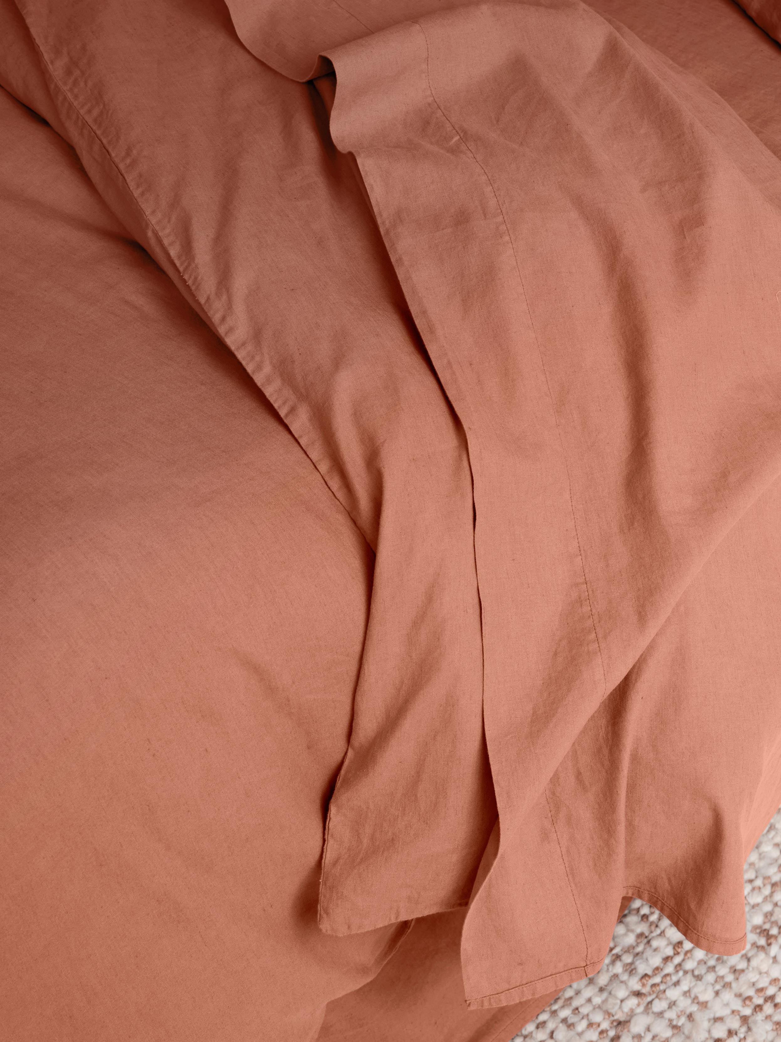 Warm Clay Linen Blend Flat Sheet