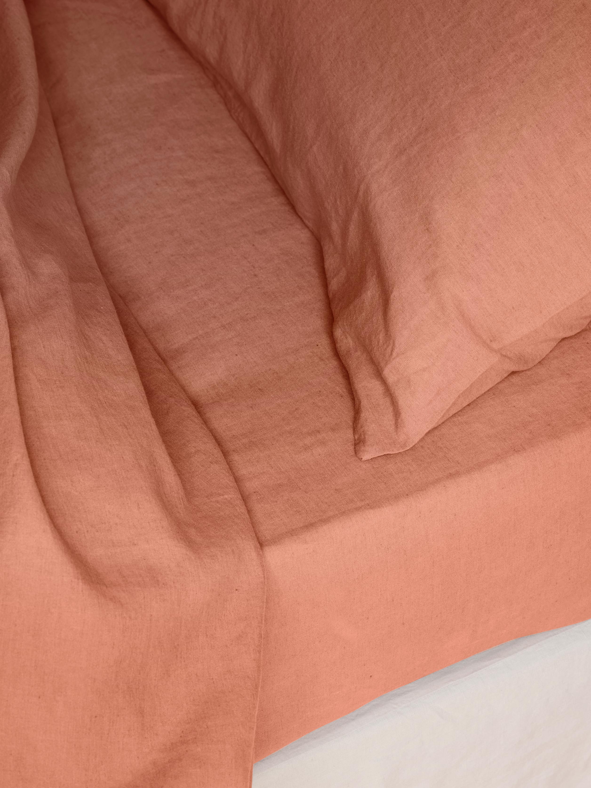 Warm Clay 100% Linen Fitted Sheet