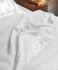 White 100% Linen Flat Sheet