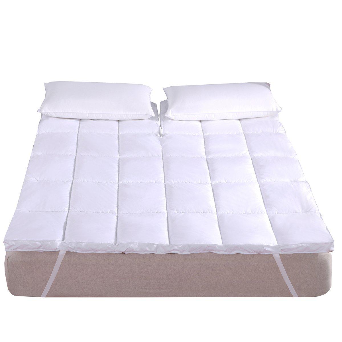 Top Split King (Flex King) 2 Inch Thick Mattress Topper 100% Cotton Shell