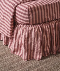 Rhubarb & Rose Pembroke Stripe Linen Blend Bed Skirt