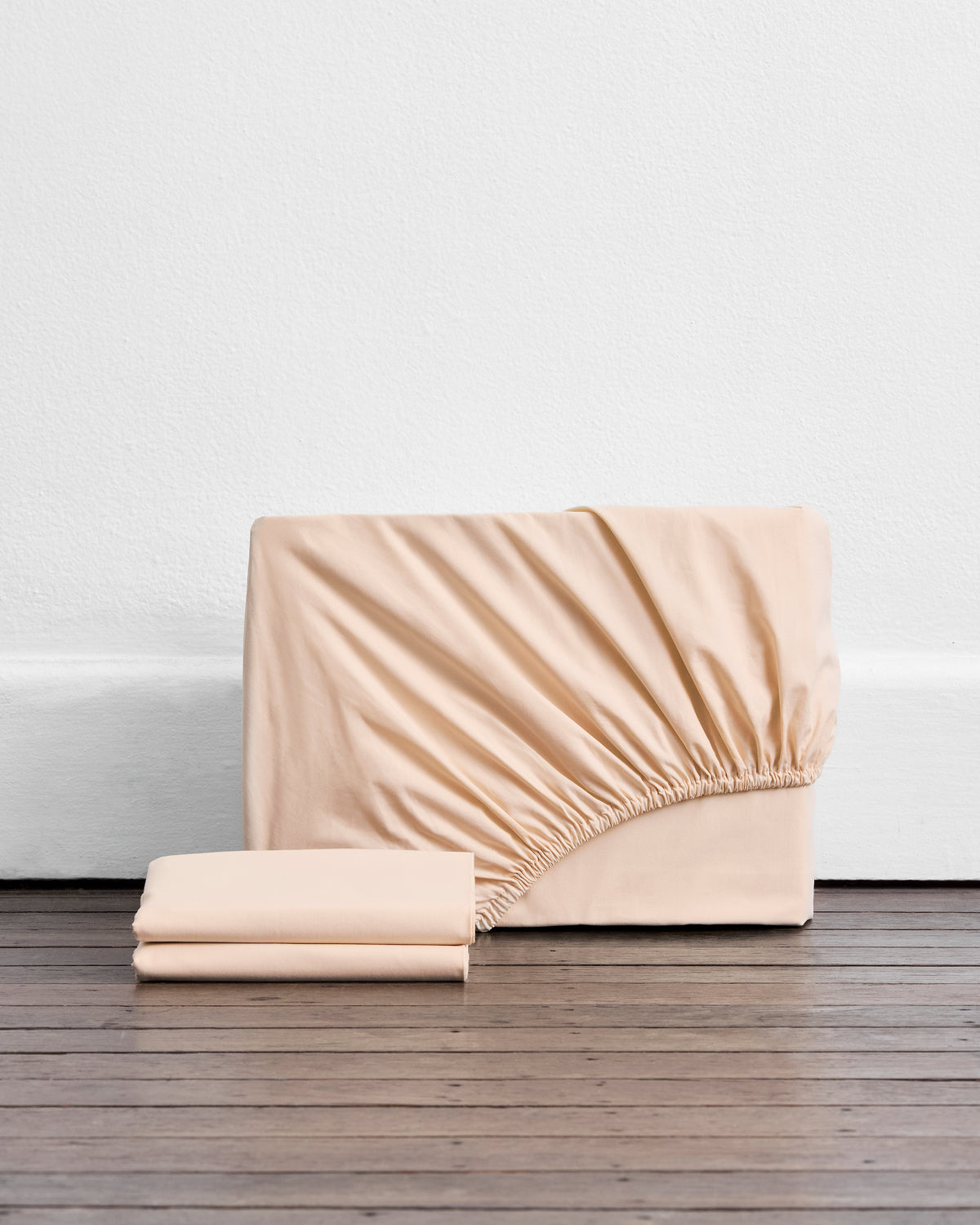 Vanilla Organic Cotton Percale Fitted Sheet Set