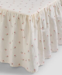 Pearl Posy Bud Linen Blend Bed Skirt
