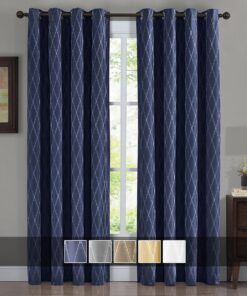 100% Blackout Curtain Jacquard Thermal Insulated Victoria Panels ( Set Of 2)