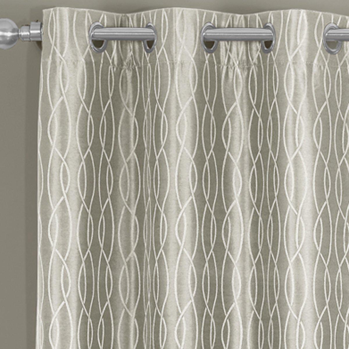 Voyage Jacquard Thermal Blackout Grommets Curtain Panels (Set of 2) in 63. 84. 96 OR 108 inch long - Image 2