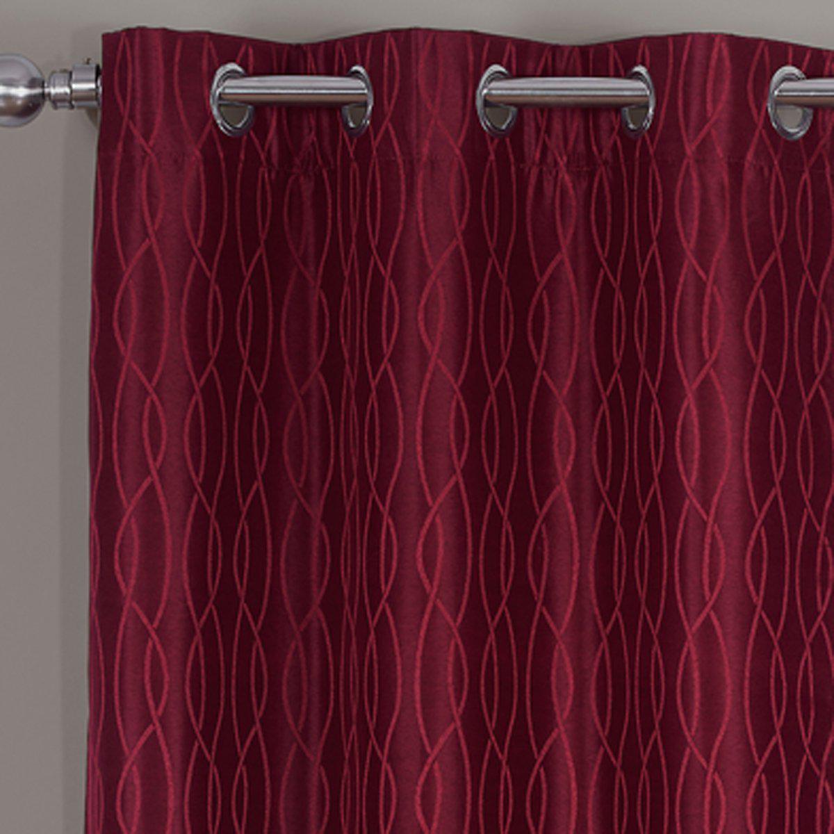 Voyage Jacquard Thermal Blackout Grommets Curtain Panels (Set of 2) in 63. 84. 96 OR 108 inch long - Image 8