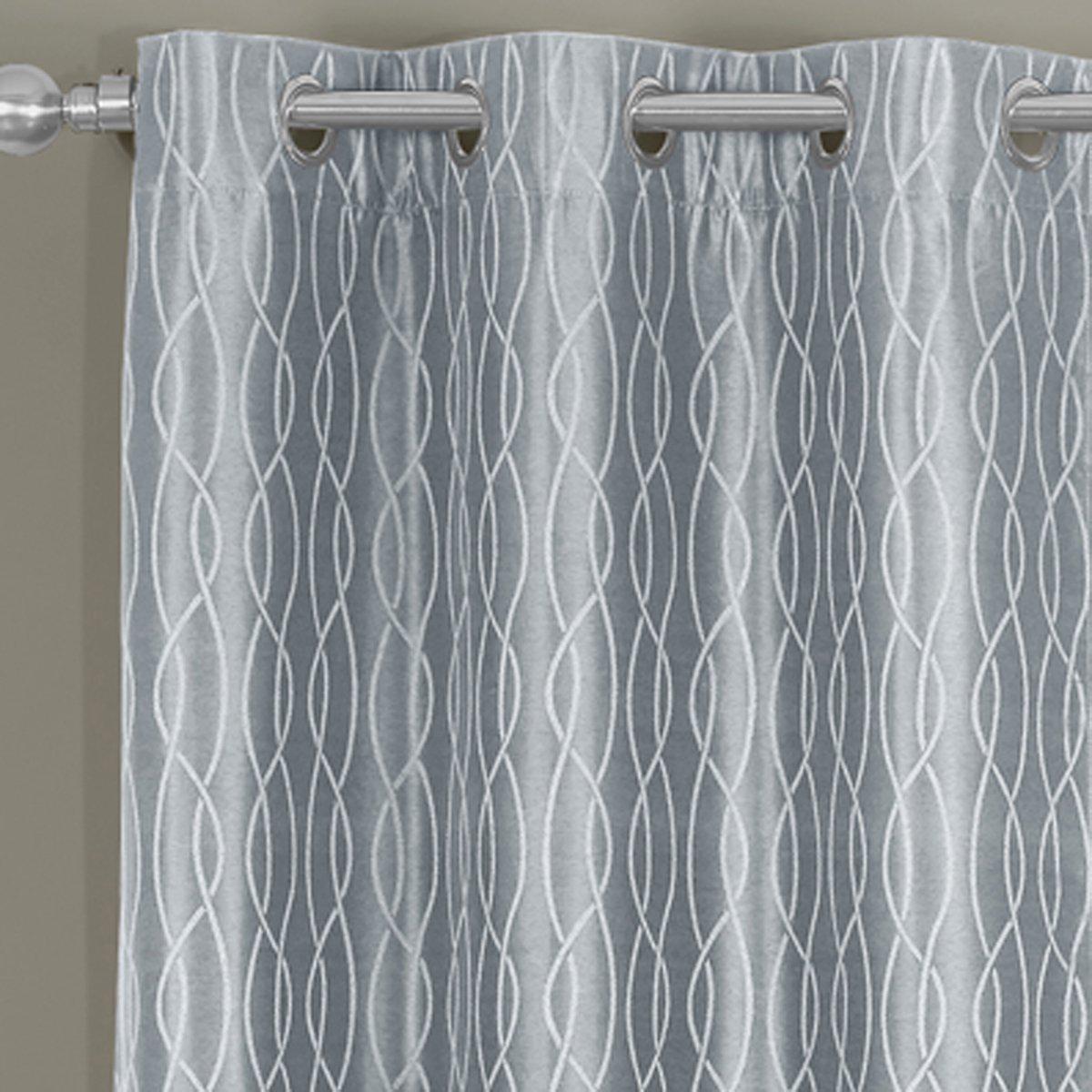 Voyage Jacquard Thermal Blackout Grommets Curtain Panels (Set of 2) in 63. 84. 96 OR 108 inch long - Image 12