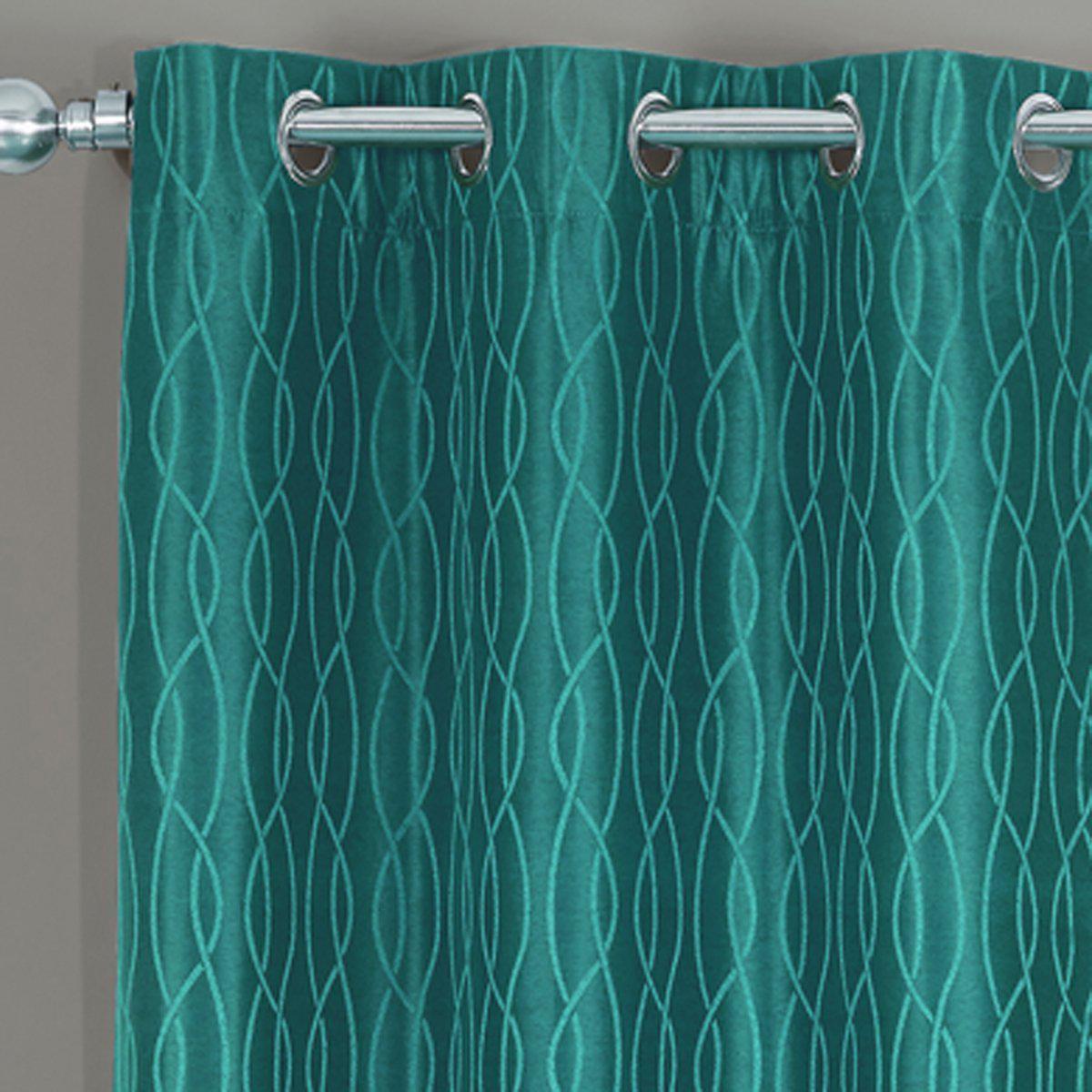 Voyage Jacquard Thermal Blackout Grommets Curtain Panels (Set of 2) in 63. 84. 96 OR 108 inch long - Image 6