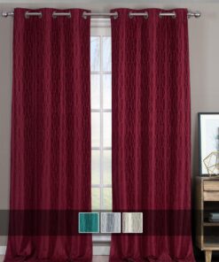 Voyage Jacquard Thermal Blackout Grommets Curtain Panels (Set of 2) in 63. 84. 96 OR 108 inch long