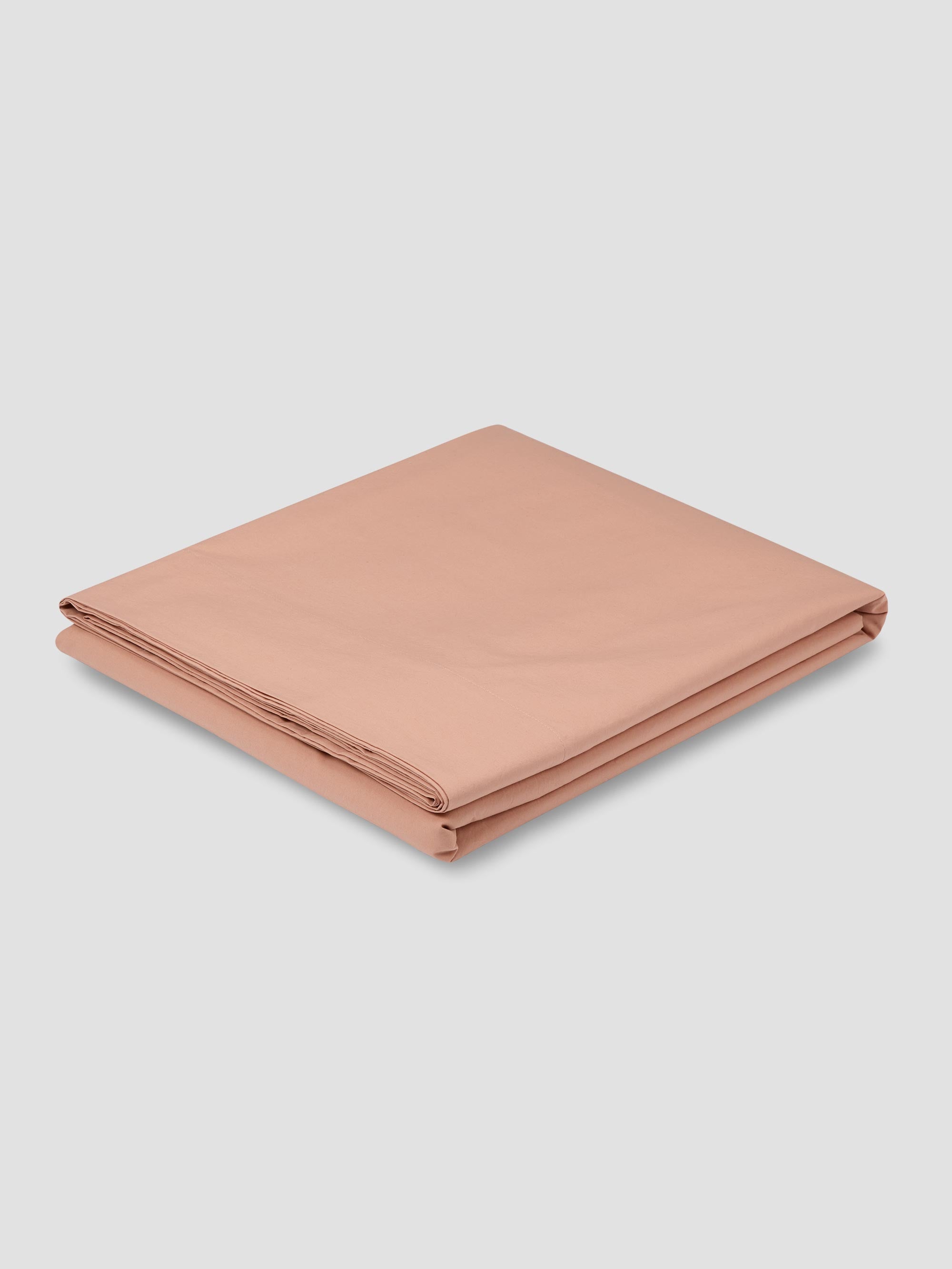 Blush Pink Washed Cotton Percale Flat Sheet - Image 2