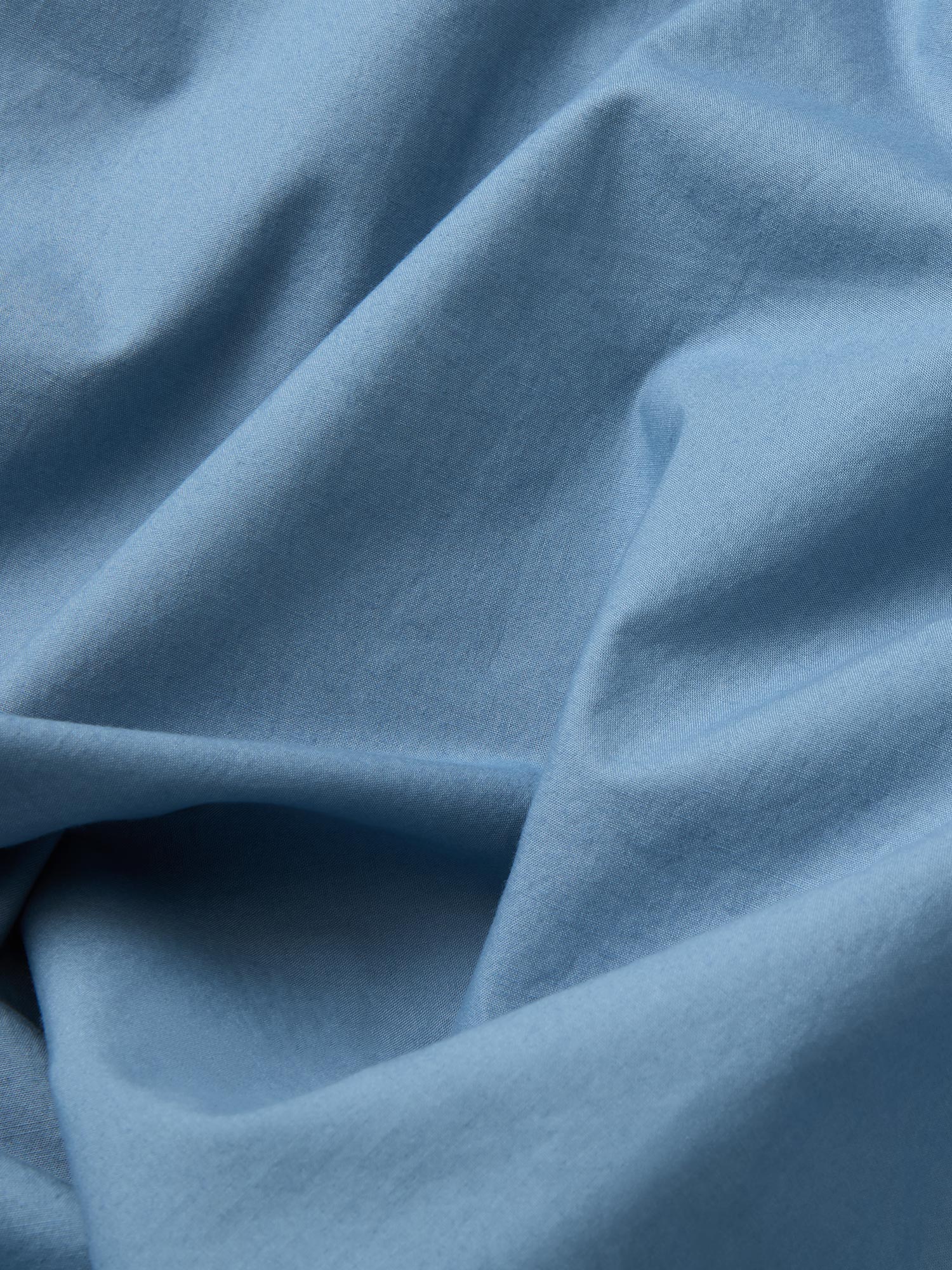 Cove Blue Washed Cotton Percale Flat Sheet - Image 3