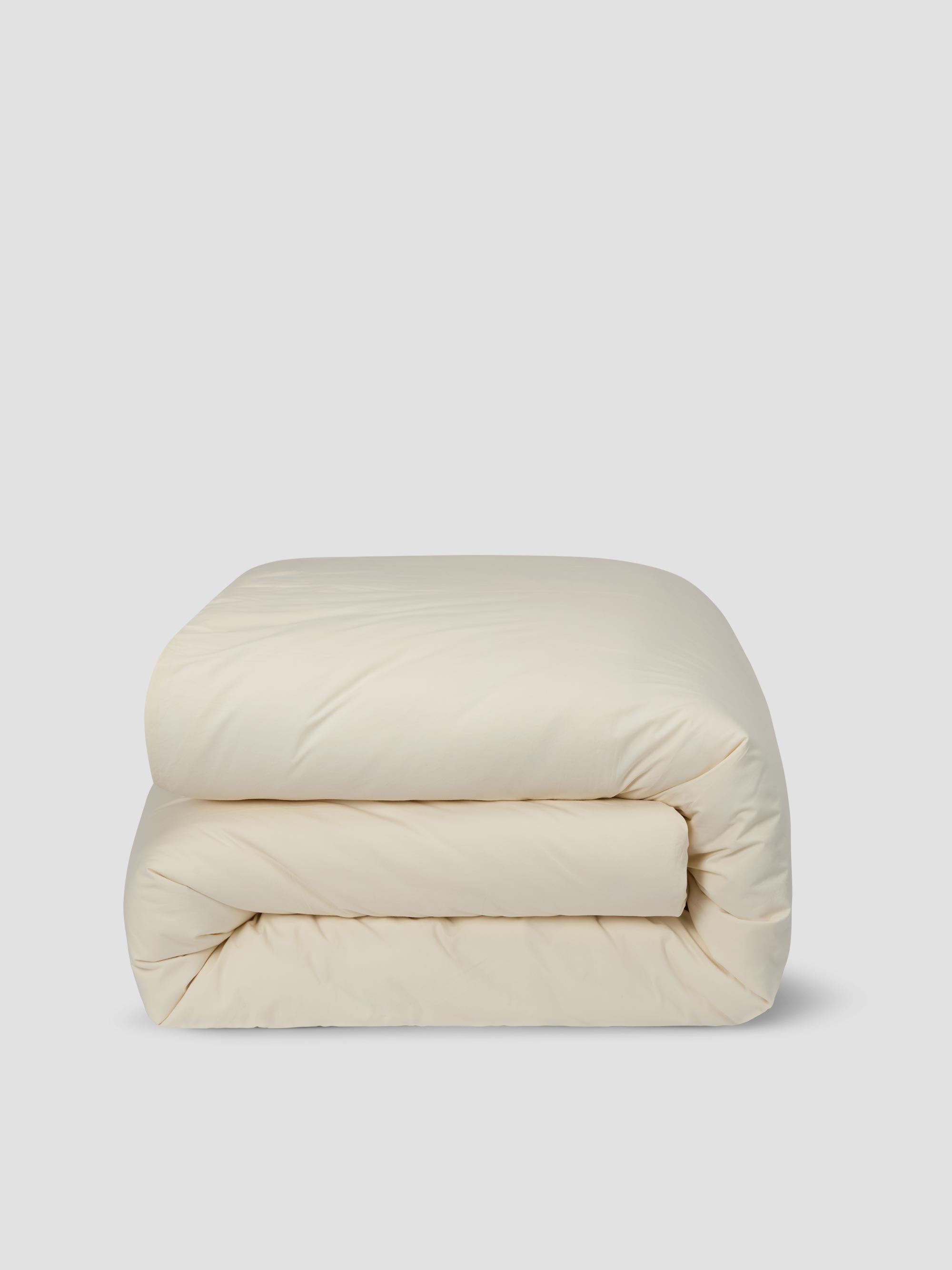 Mindful Cream Washed Cotton Percale Duvet Cover - Image 3