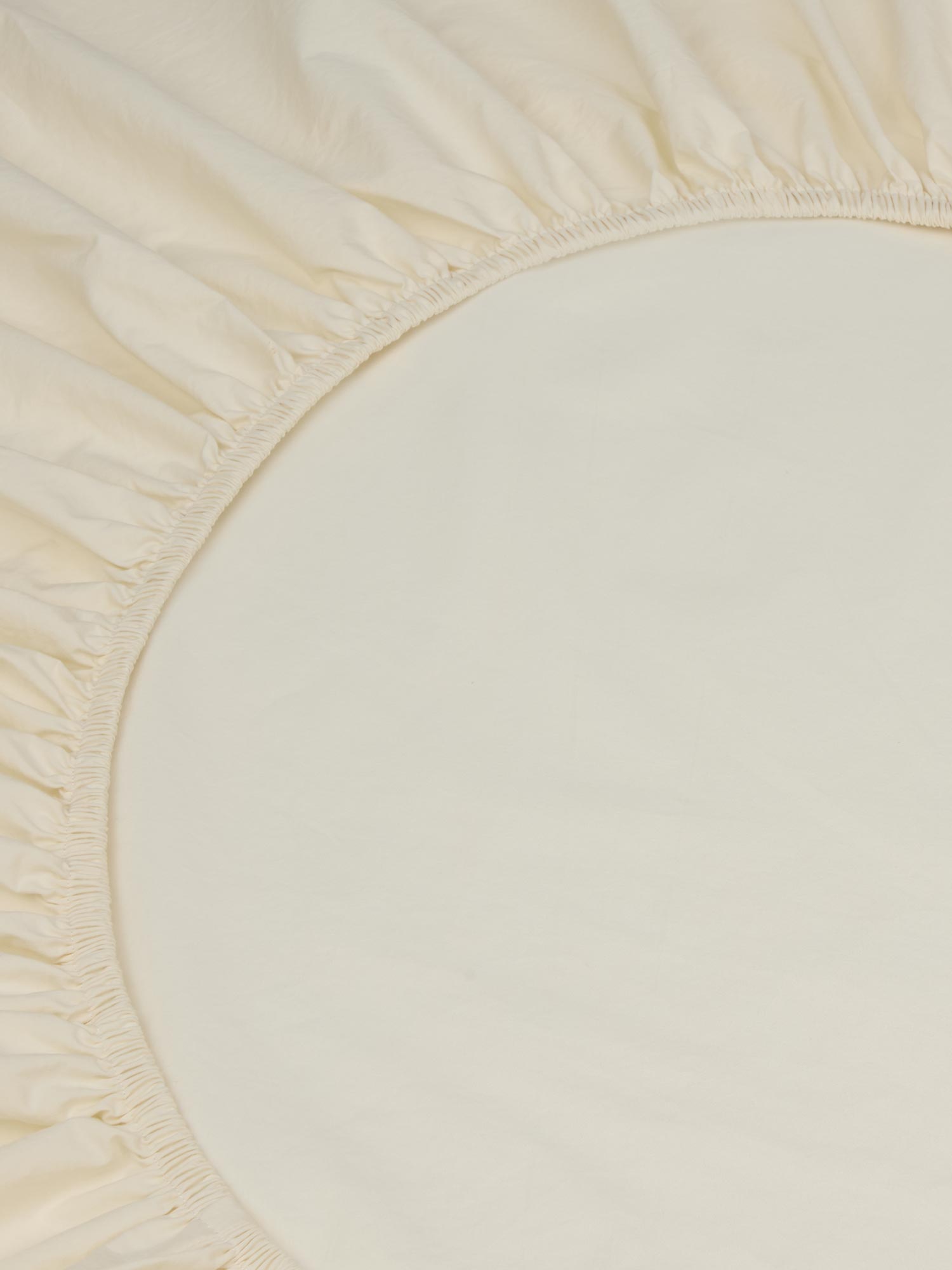 Mindful Cream Washed Cotton Percale Fitted Sheet - Image 2