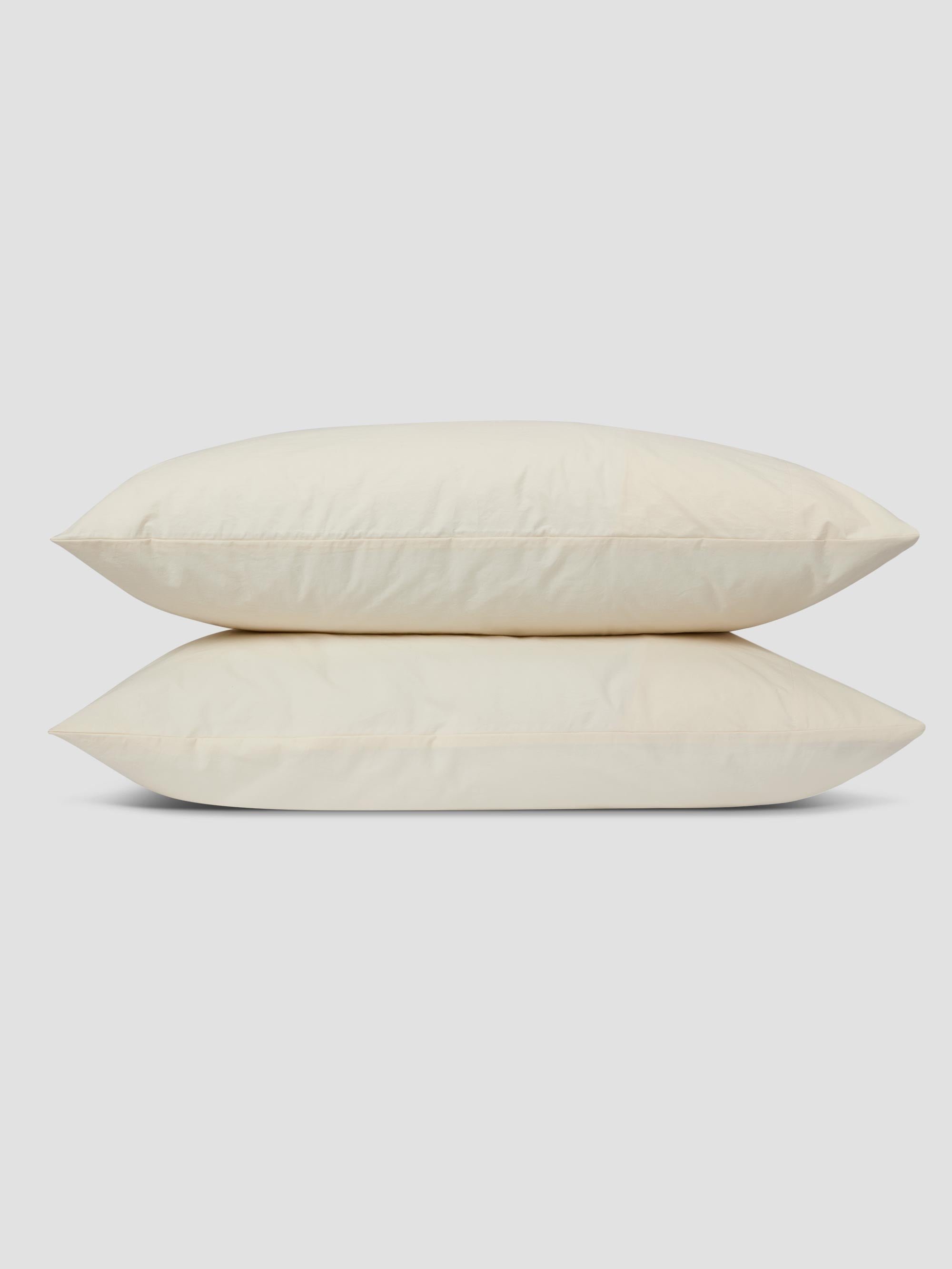 Mindful Cream Washed Cotton Percale Pillowcases (Pair) - Image 2