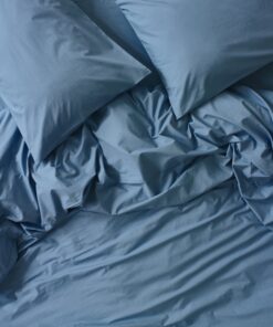 Cove Blue Washed Percale Cotton Duvet Cover