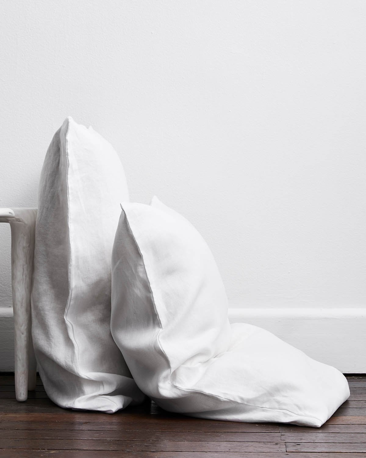 White 100% French Flax Linen Bedding Bundle - Image 7