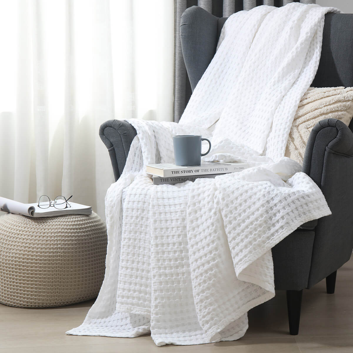 Cozy Bamboo Waffle Blanket/Throw - Image 9
