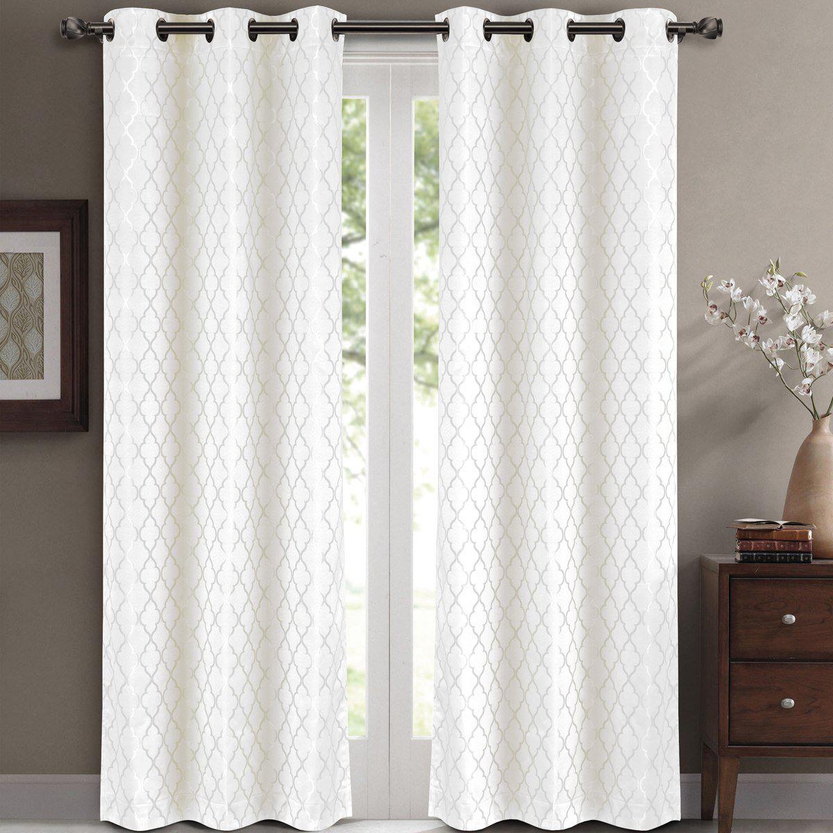 Willow Geometric Jacquard Thermal-Insulated Blackout Curtain Panels (Set of 2) - Image 11