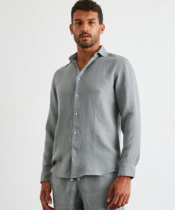 Mineral 100% French Flax Linen Men's Long Sleeve Shirt