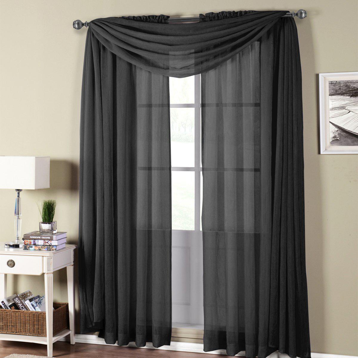 Abri Rod Pocket Crushed Sheer Curtain Panel (Single) - Image 3