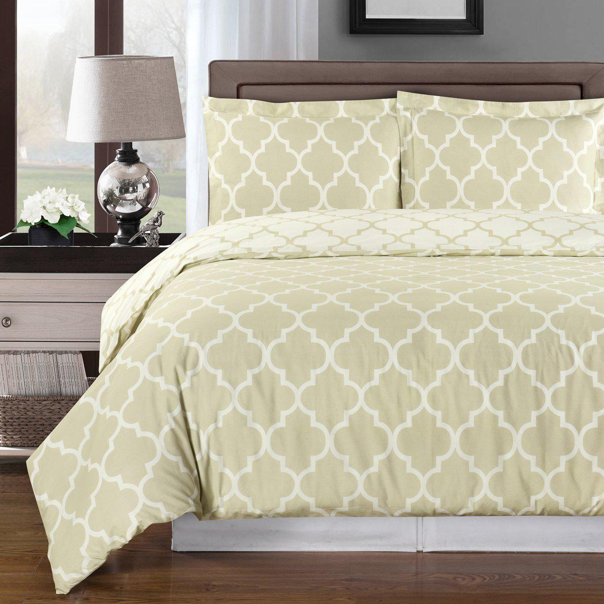 Quatrefoil Pattern Duvet Cover Set - Meridian - Image 12