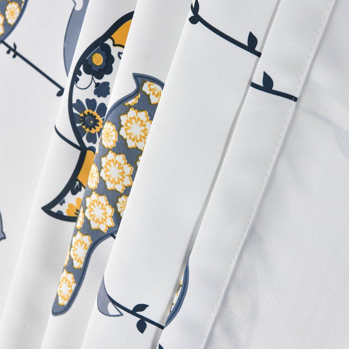 Birds Tie Up Window Curtain Shade ( 46 W X 63 L ) Rod Pocket Room Darkening - Image 2