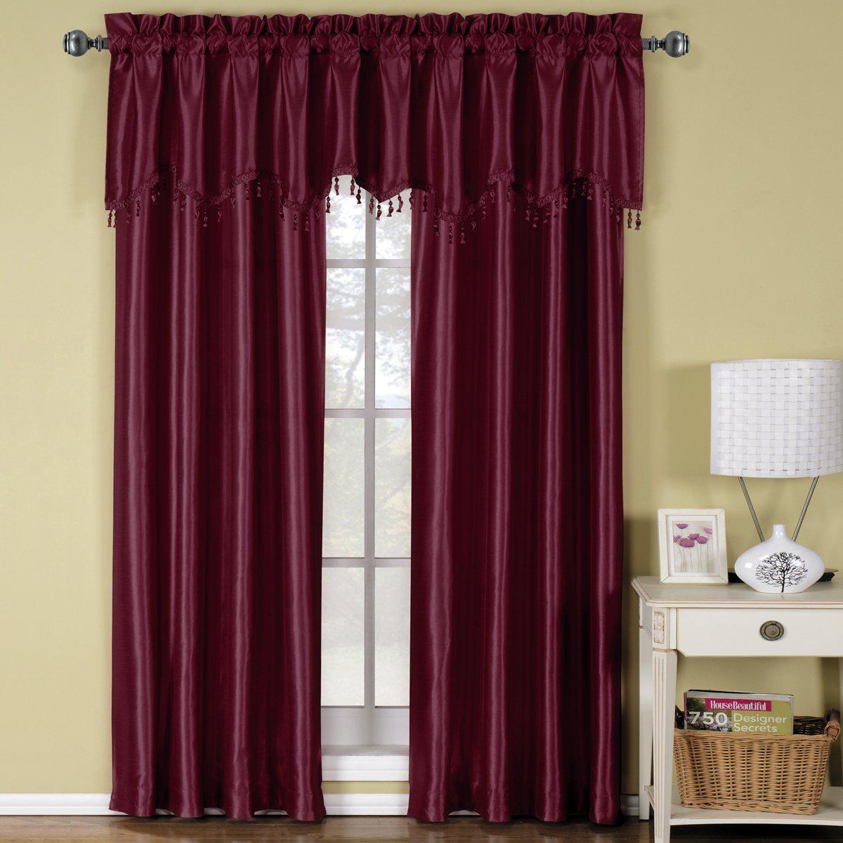 Soho Faux Silk Rod Pocket Curtain Panels- Matching Valance (Single) - Image 10