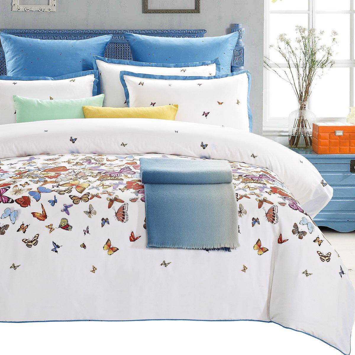 Butterfly 7 Piece Cotton Duvet Cover Set. King - Image 3
