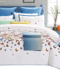 Butterfly 7 Piece Cotton Duvet Cover Set. King