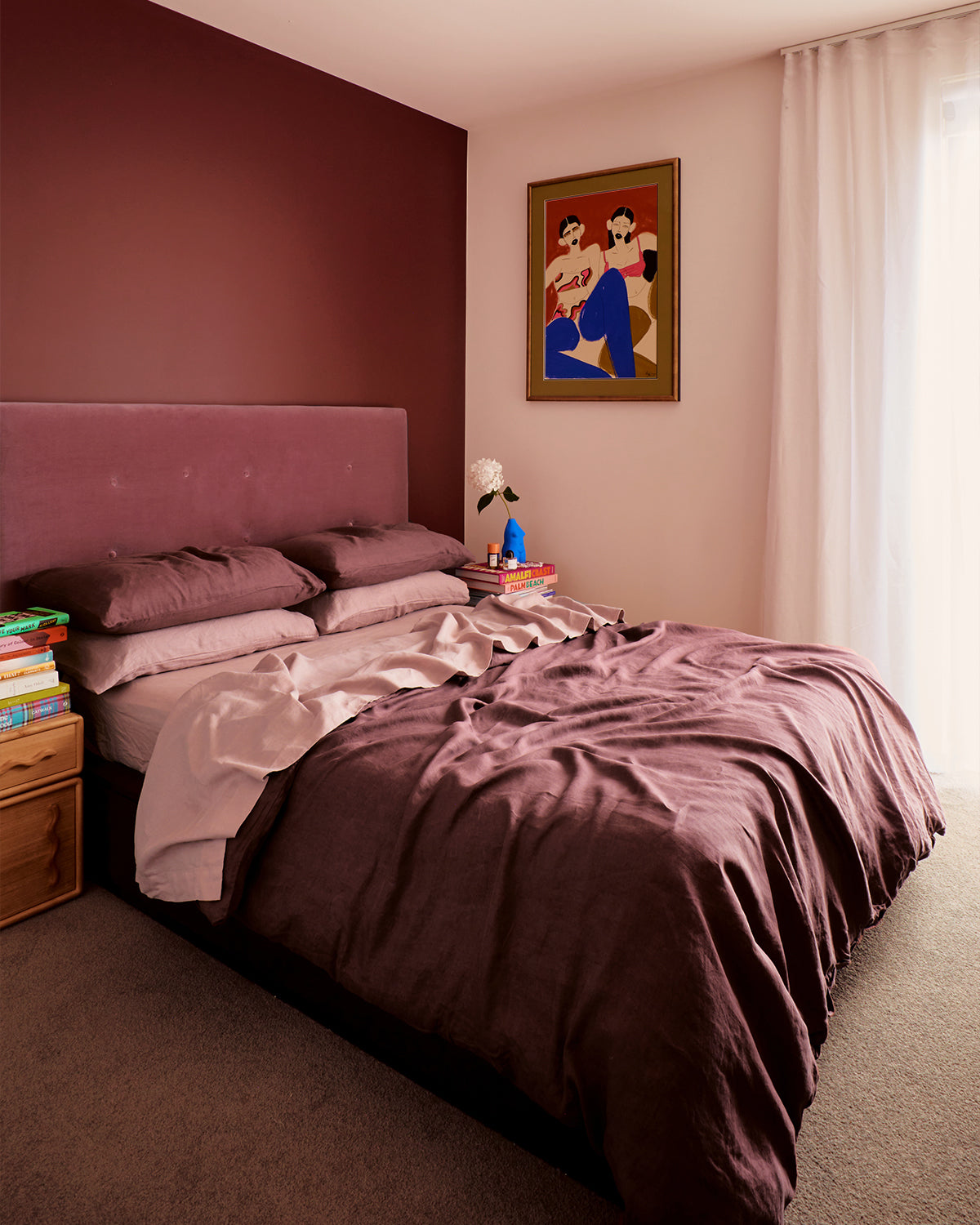 Lavender 100% French Flax Linen Fitted Sheet Set - Image 7