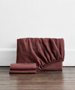 Cacao 100% French Flax Linen Fitted Sheet Set