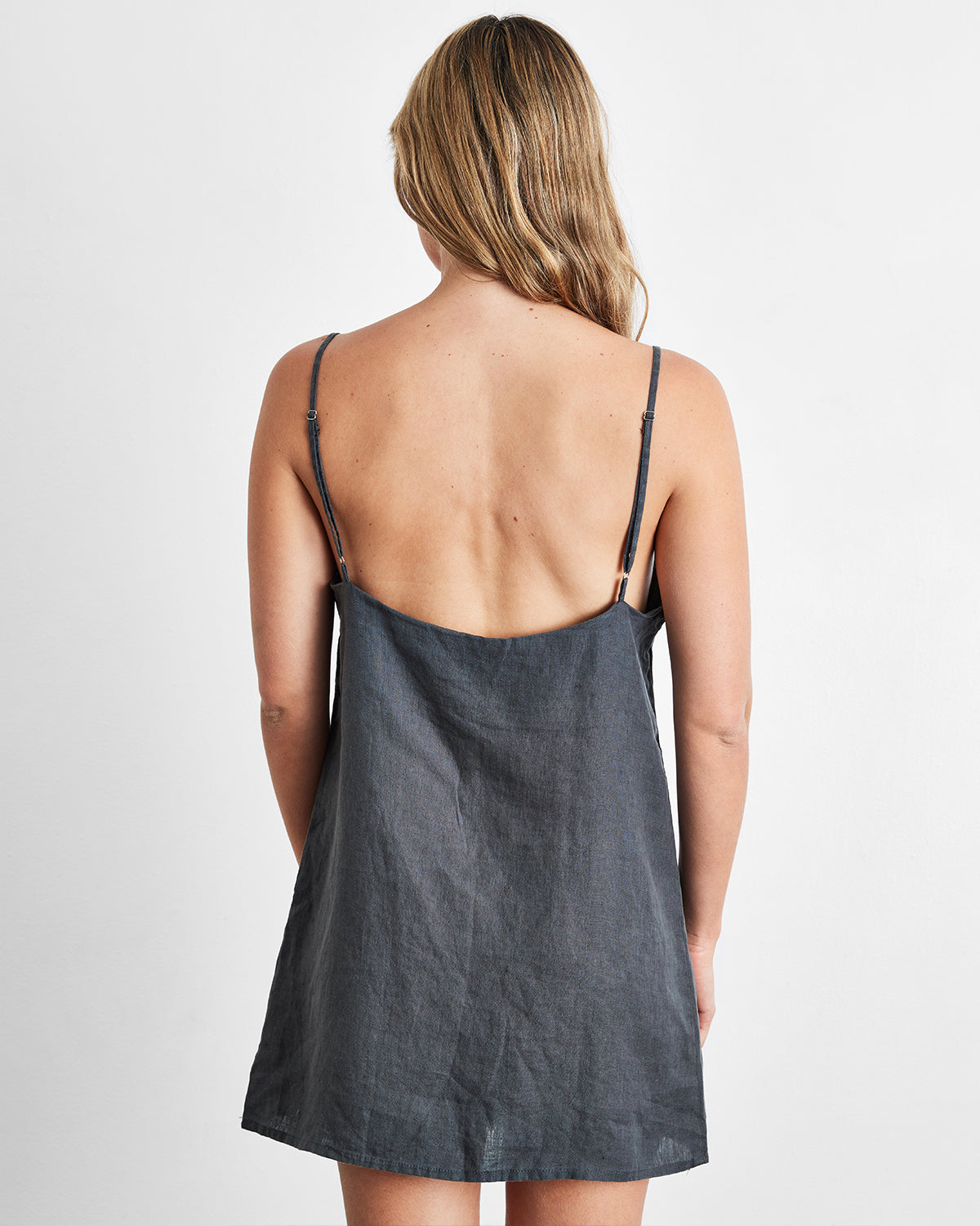 Charcoal 100% French Flax Linen Slip - Image 4