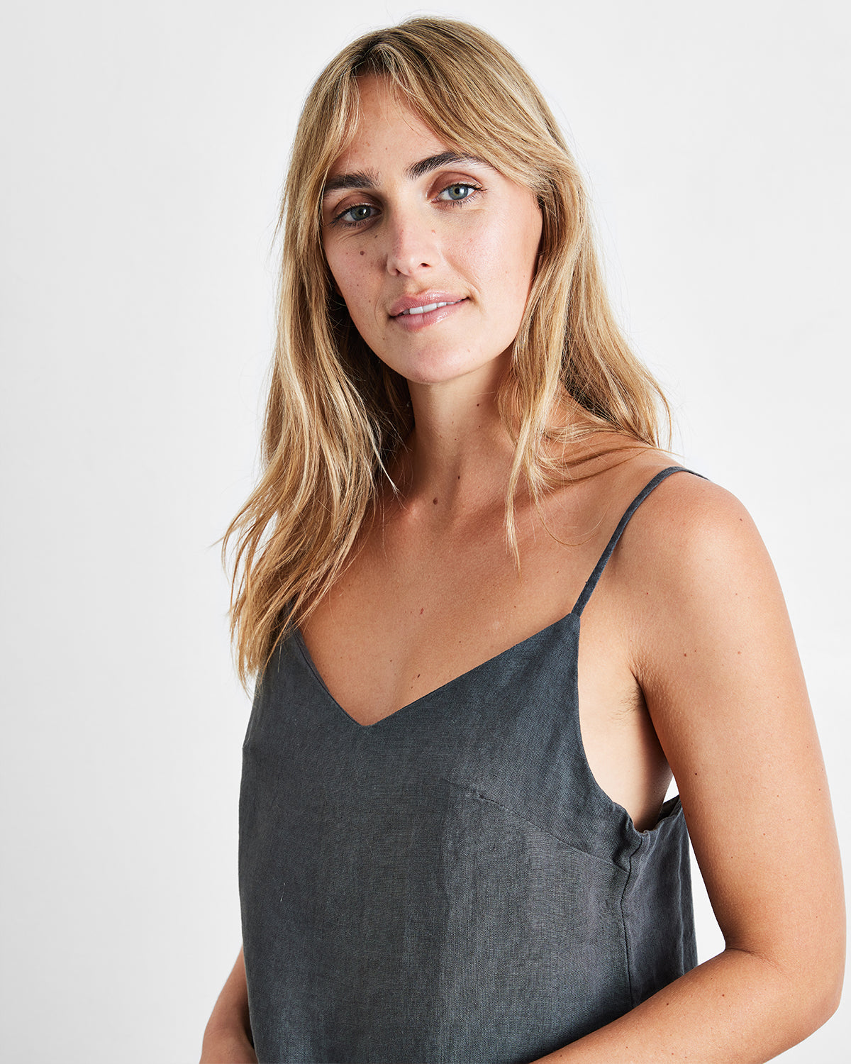 Charcoal 100% French Flax Linen Slip - Image 2