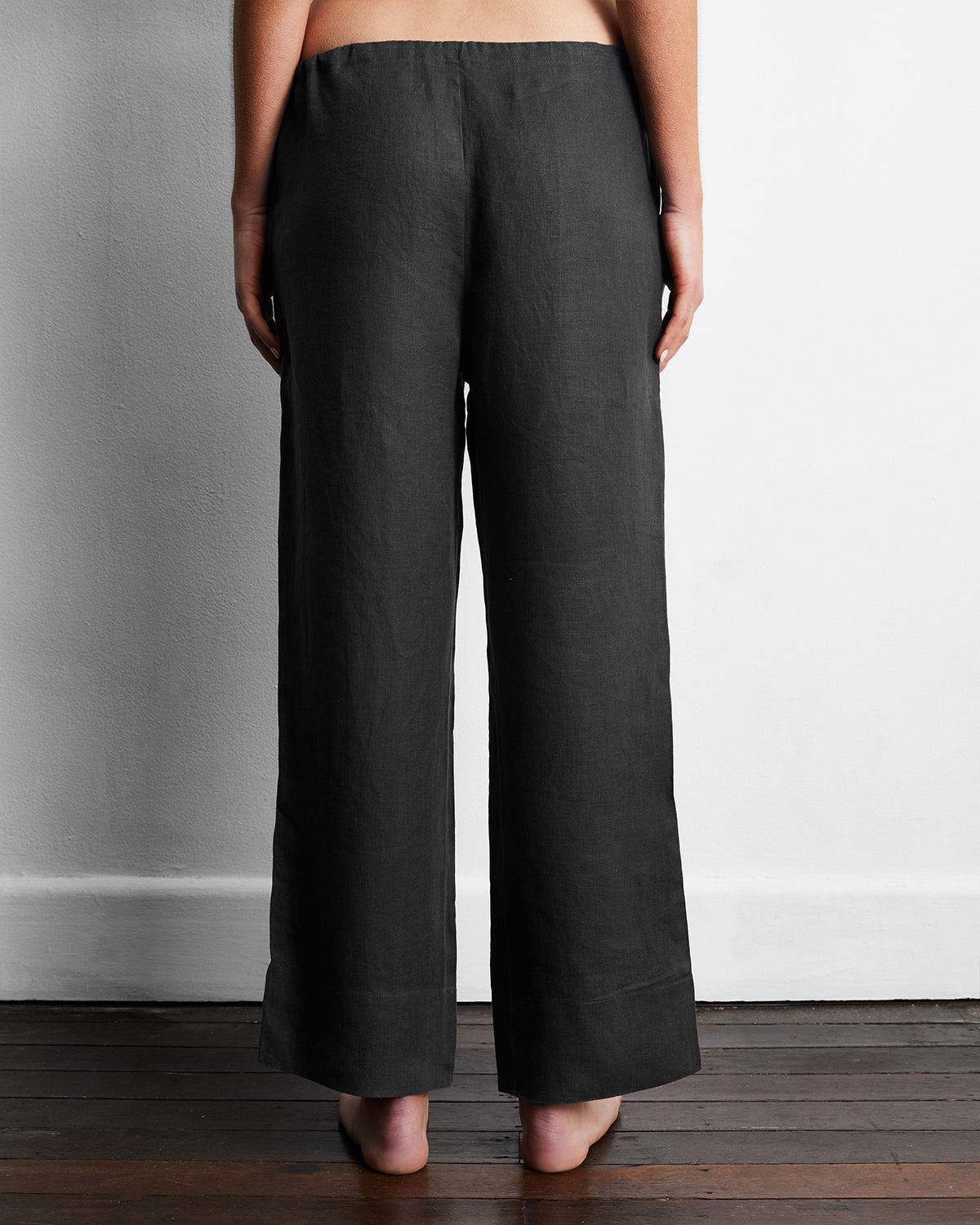 Charcoal 100% French Flax Linen Pants - Image 3